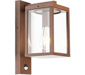 Farol de pared para exterior marrón óxido con sensor de movimiento ip44 - charlois