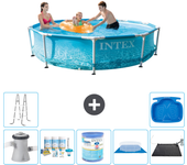 Paquete de piscina - intex - alrededor - 305x305x76 cm + accesorios a1359