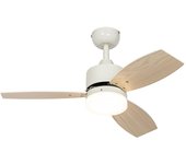 Ventilador de techo para exterior blanco con led y mando a distancia ip44 - toledo - para el dormitorio, salon
