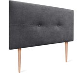 Dhome cabecero de tela aqualine pro con patas cabeceros cabezal tapizado cama lujo (gris ceniza, 105cm)