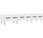Mueble tv de madera compuesta blanca 150x36x30 cm