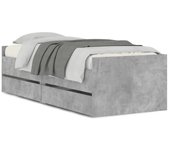 Estructura de cama con cajones gris hormigón 90x200 cm