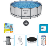 Paquete de piscina - bestway - alrededor - 427x427x84 cm + accesorios cb34