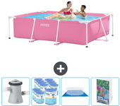 Paquete de piscina - intex - rectángulo - 220x150x60 cm + accesorios cb119