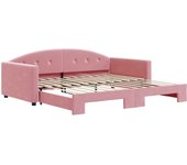Sofá cama nido terciopelo rosa 100x200 cm