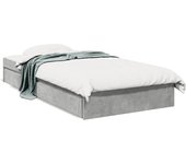 Vidaxl cama con cajones madera ingeniería gris hormigón 90x200 cm
