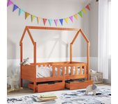 Estructura de cama infantil con cajones sin colchón 70x140 cm madera