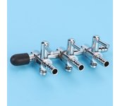 5 piezas de válvula reguladora de flujo de aire para pecera de acero inoxidable, accesorios para bomba de aire de acuario (3 cabezales)