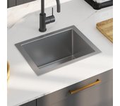 Vidaxl fregadero de cocina hecho a mano acero inoxidable