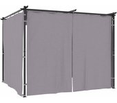 Cenador con cortinas acero gris antracita 3x3 m