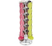 Relaxdays portacápsulas compatible con dolce gusto, 28 cápsulas, giratorio, soporte monodosis café metal, 37x15cm, plata