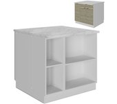 Vicco isla de cocina fame-line, panel de roble, 90 cm con cajón, sin encimera