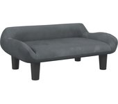 Sofá para niños | sofá de salón | sofá de descanso de terciopelo gris oscuro 70x40x24 cm cfw181458