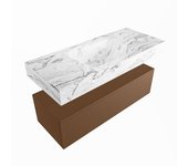 Mondiaz alan-dlux 110cm mueble de baño rust 1 cajón. con lavabo cloud centro 1 orificio color glace