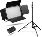Walimex pro led niova 900 plus dl con trípode para lámpara y 2 baterías np-f