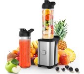 Licuadora portátil 350w - 2 botellas 600ml, cuchillas acero inoxidable, un toque