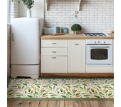 Tapetes de cocina de vinilo antideslizantes ramaje esmeralda 50x180 cm