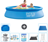 Paquete de piscina - intex - alrededor - 244x244x61 cm + accesorios a785