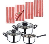 Pack batería de cocina 5 piezas + set 4pc paños de cocina