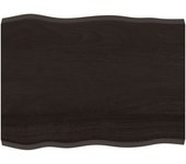 Tablero mesa madera tratada borde vivo marrón 80x60x(2-4) cm