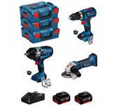Bosch kit bk310 (gds 18v-1000 c + gsb 18v-60 c + gws 18-125 v-li + 2 x 5,0 ah + gal18v-40 + 2 x gcy42 + 3 l-boxx 136)