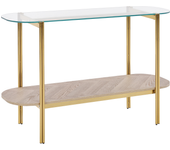 Beliani consola lovell vidrio templado dorado