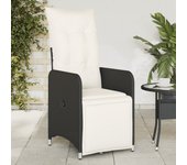 Vidaxl sillones reclinable jardín cojines 2 uds ratán sintético negro