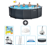 Paquete de piscina - intex - alrededor - 478x478x124 cm + accesorios cb51
