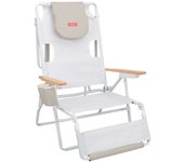 Flamingueo tumbona playa plegable hamaca reclinable reposabrazos 5 posiciones beige