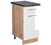 Vicco mueble bajo de cocina fame-line, blanco alto brillo, 40 cm , et antracita