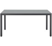 Mesa de jardín para 6 personas estructura de aluminio tapa de cristal templado fijada con ventosas 160 x 72 x 90 cm