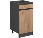 Vicco mueble bajo de cocina r-line, roble dorado, 40 cm en forma de j, sin encimera