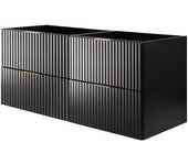 Mueble de baño, negro mate, 120 x 57 x 46 cm
