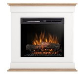 Lenox - chimenea led eléctrica independiente - 23' - blanco mate / roble claro - 93 x 90 x 29