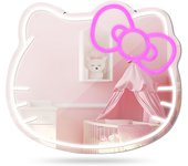 Decoración de habitación de neón, espejo de pared led de neón, espejo de maquillaje para dormitorio, 40,8 x 37,3 cm