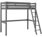 Cama alta 90x200 con somier vipack pino gris