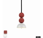 Lámpara colgante de hormigón - bosfor concrete | tierra roja - blanco | 2 bolas | led 14w