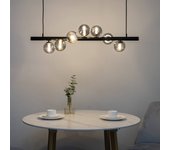 Grande lámpara colgante horizontal con 7 vidrios ahumados - nizzalo