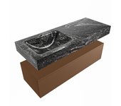 Mondiaz alan-dlux 120cm mueble de baño rust 1 cajón. con lavabo cloud izquierda 1 orificio color lava