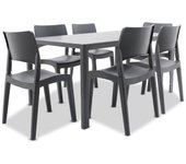 Conjunto de exterior con mesa giano y 6 sillas klik/klak