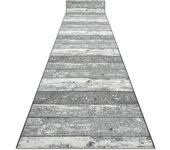 Alfombra de pasillo con refuerzo de goma 57 cm madera tablero gris 57x140 cm