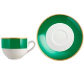 6x tazas de café esmeralda porcelana, verde, marca h&h, 100cc