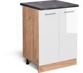 Vicco mueble bajo de cocina r-line, blanco alto brillo, 60 cm , et antracita