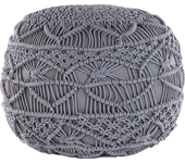 Beliani puf macramé kayseri algodón gris 40 cm 40 cm 40 cm