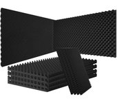 Vevor paneles acústicos de espuma, juego de 2, 48 x 24 x 2 pulgadas, paneles murales insonorizados en forma de huevo, acústicos resistentes al fuego