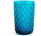 6x vasos de cristal de murano azul cl46, marca h&h