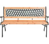 Banco de jardín | banco de exterior | silla de jardín hierro fundido y madera maciza de abeto 116 cm cfw959060