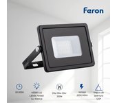 Feron proyector led | foco led 50w, 4000к , 230v/50hz, 6000lm, ip65 | proyector ultrafino ip65 |angulo de apertura 120º
