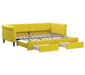 Sofá cama | cama para adultos nido con cajones terciopelo amarillo 90x200 cm cfw805387