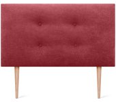 Dhome cabecero de tela aqualine pro con 2 hileras de botones y patas cabezal tapizado cama lujo (rojo, 105cm)